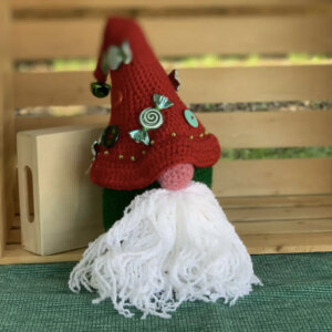 crocheted candy man gnome by jen is dainty - paducah, kentucky