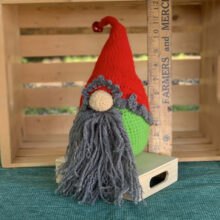 green man crocheted gnome - green man