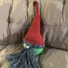 green man 9 crocheted gnome - green man 9