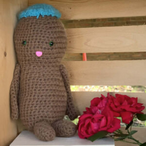 crocheted peanut doll