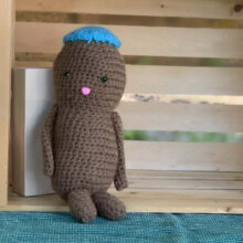 crocheted peanut doll