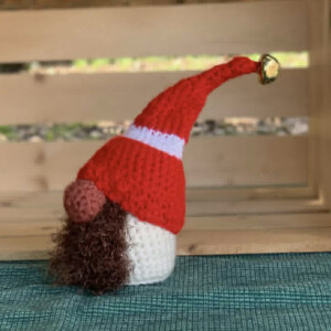 crocheted gnome stripe mini